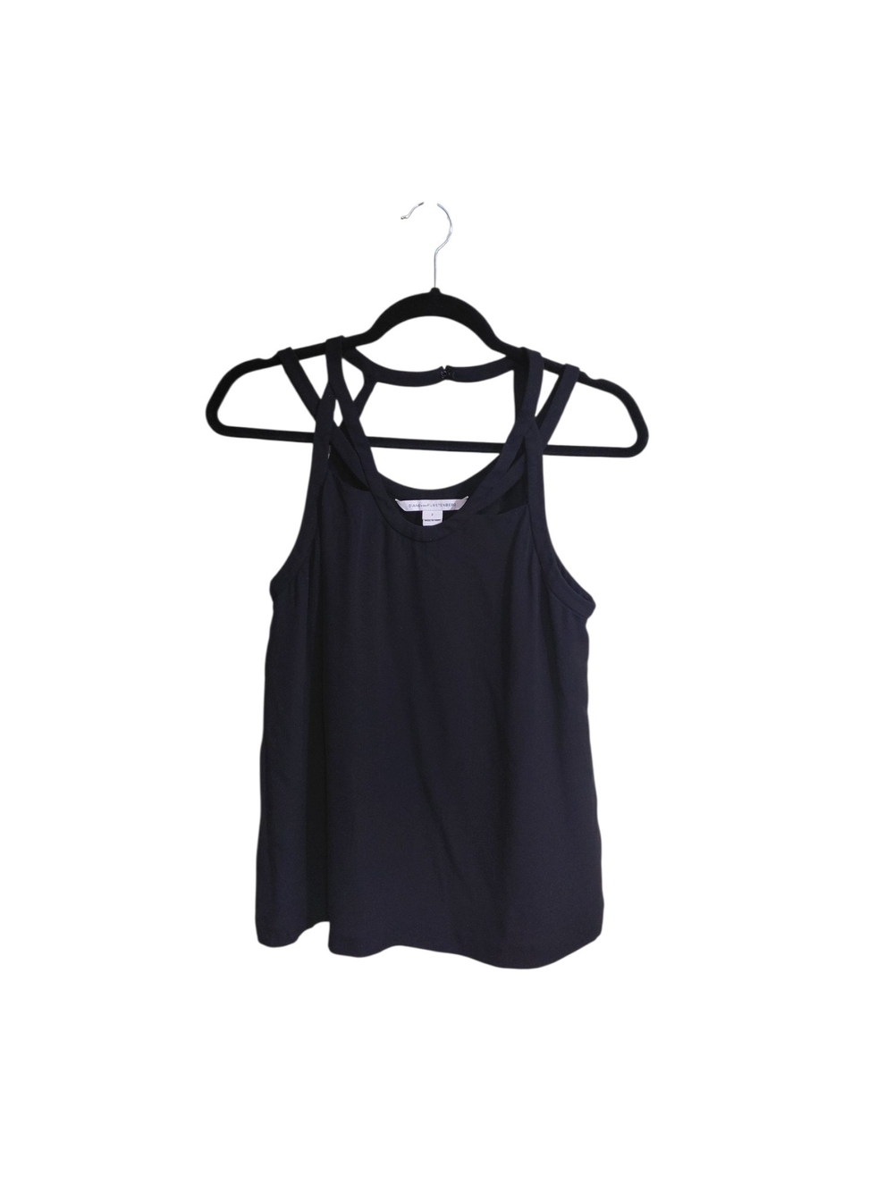 Diane Von Furstenberg Black Double-Strap Tank Top